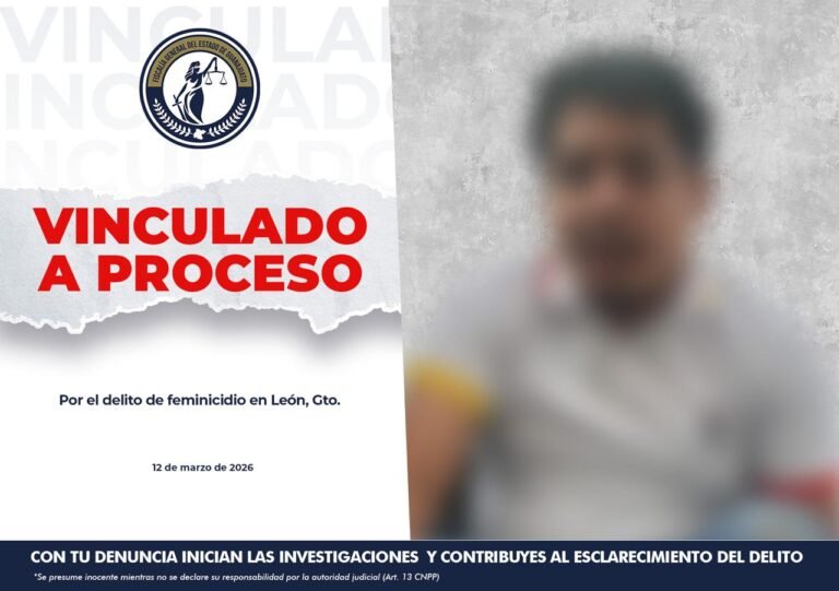 Vinculan a proceso a hombre como probable responsable de privar de la vida a mujer el 8 de Marzo, Día Internacional de la Mujer.