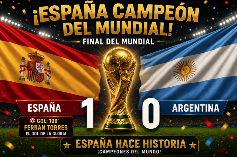 España conquista el Mundial tras vencer 1-0 a Argentina en una final de dominio absoluto.